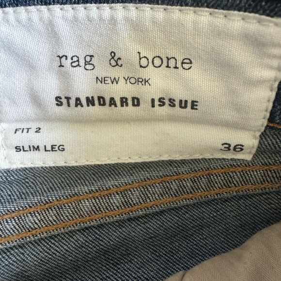 Rag & Bone Men’s Standard Issue Fit 2 Slim Button Fly Jeans Sz 36 x 33 - Picture 7 of 8